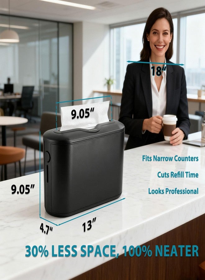 modunful Multifold Paper Towel Dispenser Countertop - Compact Folded Paper Towel Holder for Kitchen/Bathroom, Black Space-Saving Design, Compatible with Marathon Folded Paper Towel - Image 4